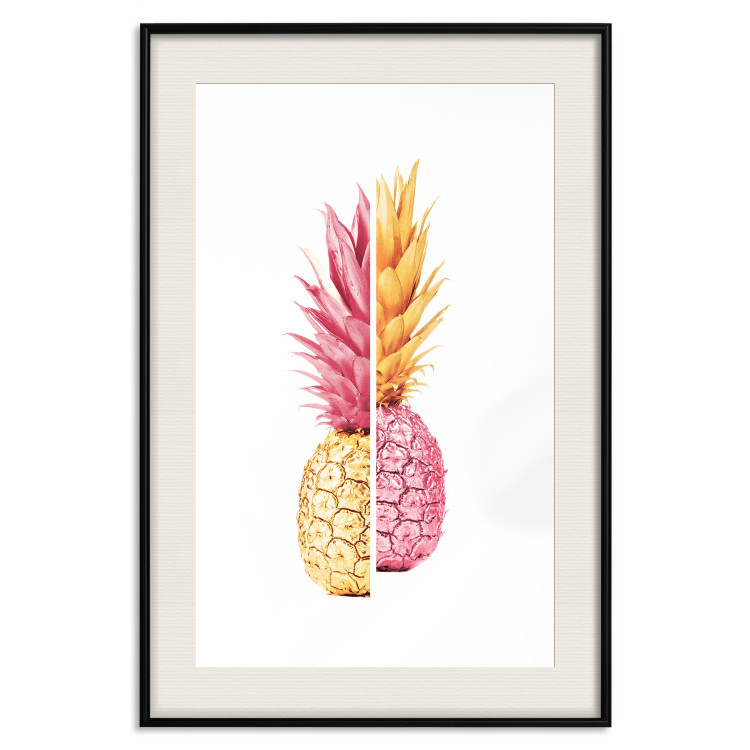 Wall Poster Mismatches - yellow-pink halves of tropical fruits on a white background 116941 additionalImage 19