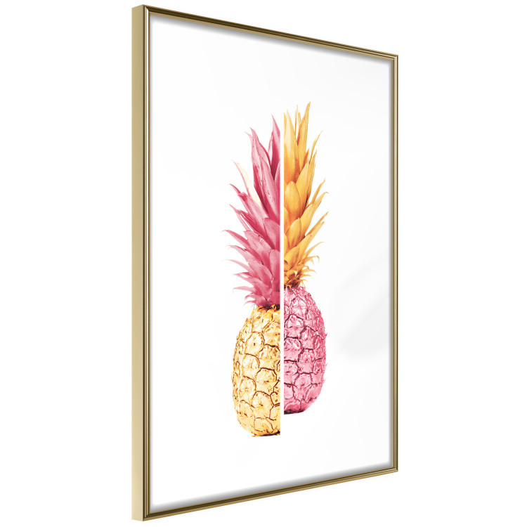 Wall Poster Mismatches - yellow-pink halves of tropical fruits on a white background 116941 additionalImage 14