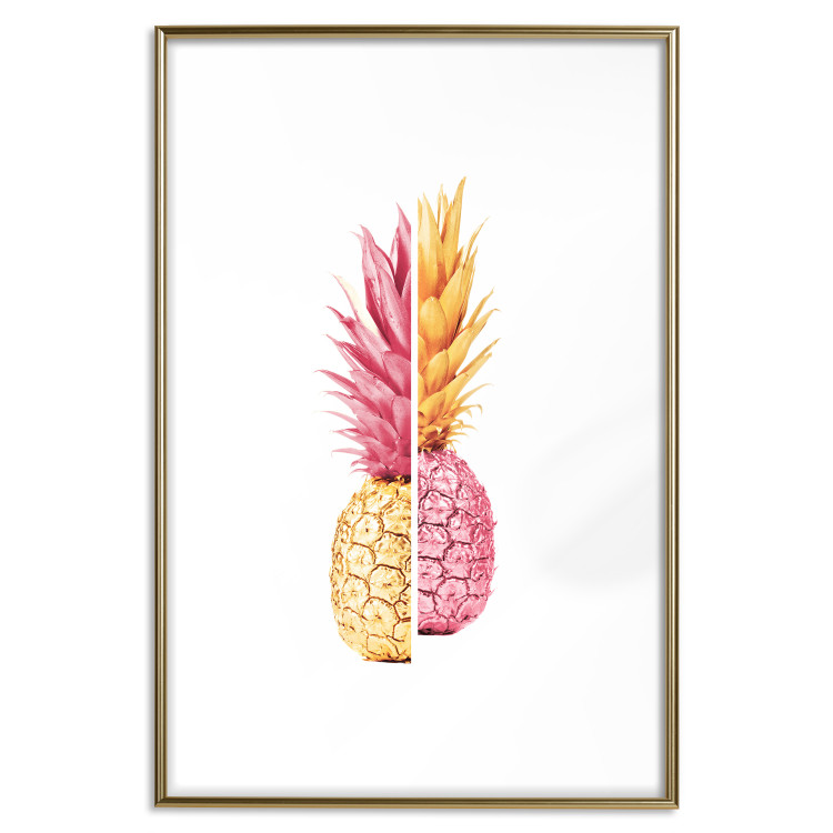 Wall Poster Mismatches - yellow-pink halves of tropical fruits on a white background 116941 additionalImage 16