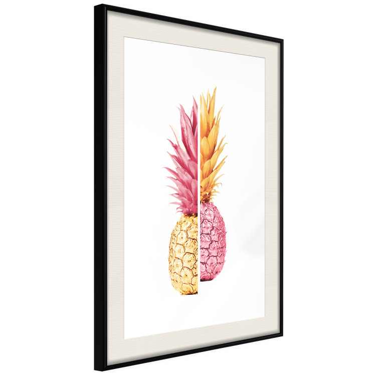 Wall Poster Mismatches - yellow-pink halves of tropical fruits on a white background 116941 additionalImage 3