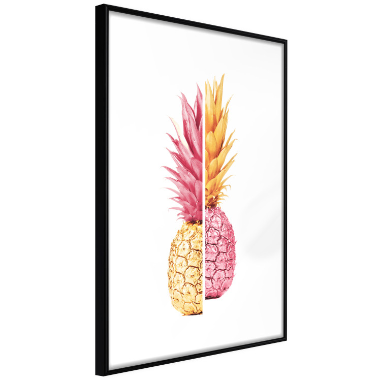 Wall Poster Mismatches - yellow-pink halves of tropical fruits on a white background 116941 additionalImage 13
