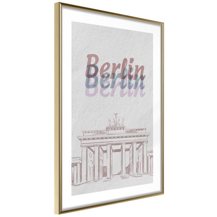 Wall Poster Berlin in Watercolors - Brandenburg Gate and texts on a light background 118641 additionalImage 6