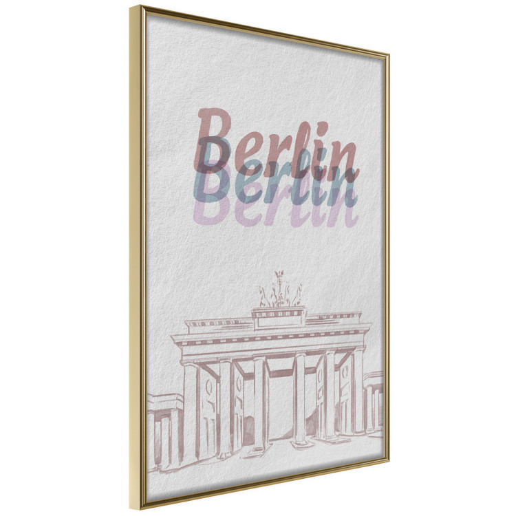 Wall Poster Berlin in Watercolors - Brandenburg Gate and texts on a light background 118641 additionalImage 14