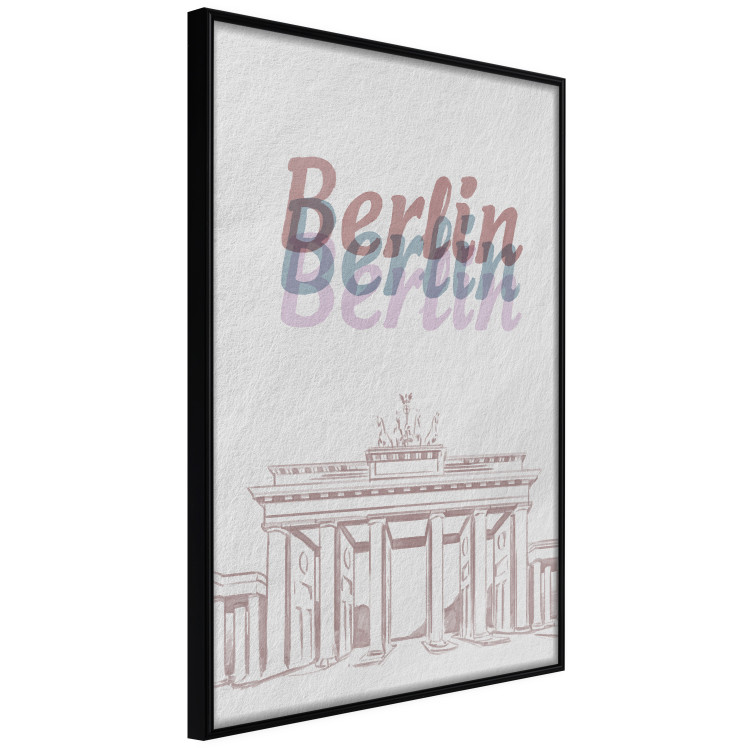 Wall Poster Berlin in Watercolors - Brandenburg Gate and texts on a light background 118641 additionalImage 10