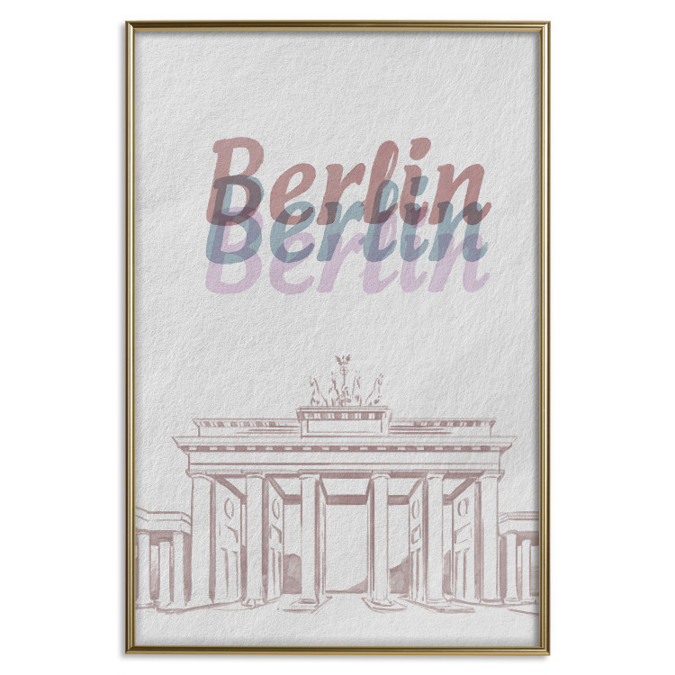 Wall Poster Berlin in Watercolors - Brandenburg Gate and texts on a light background 118641 additionalImage 20