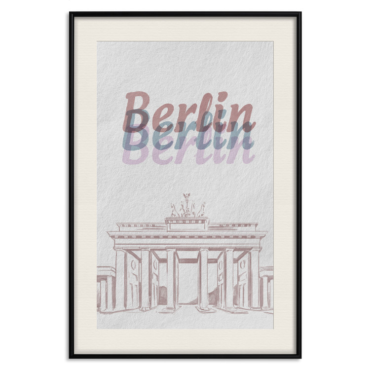 Wall Poster Berlin in Watercolors - Brandenburg Gate and texts on a light background 118641 additionalImage 18