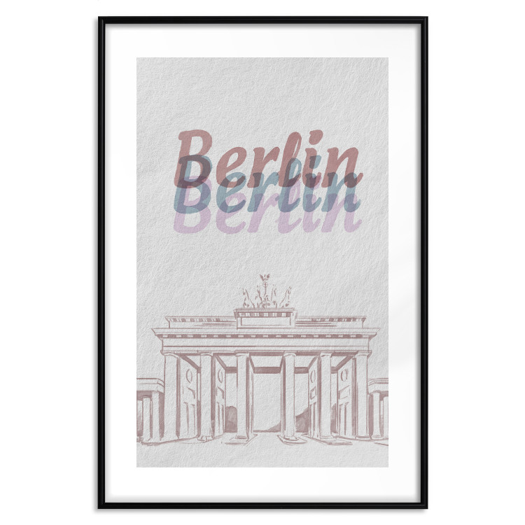 Wall Poster Berlin in Watercolors - Brandenburg Gate and texts on a light background 118641 additionalImage 15