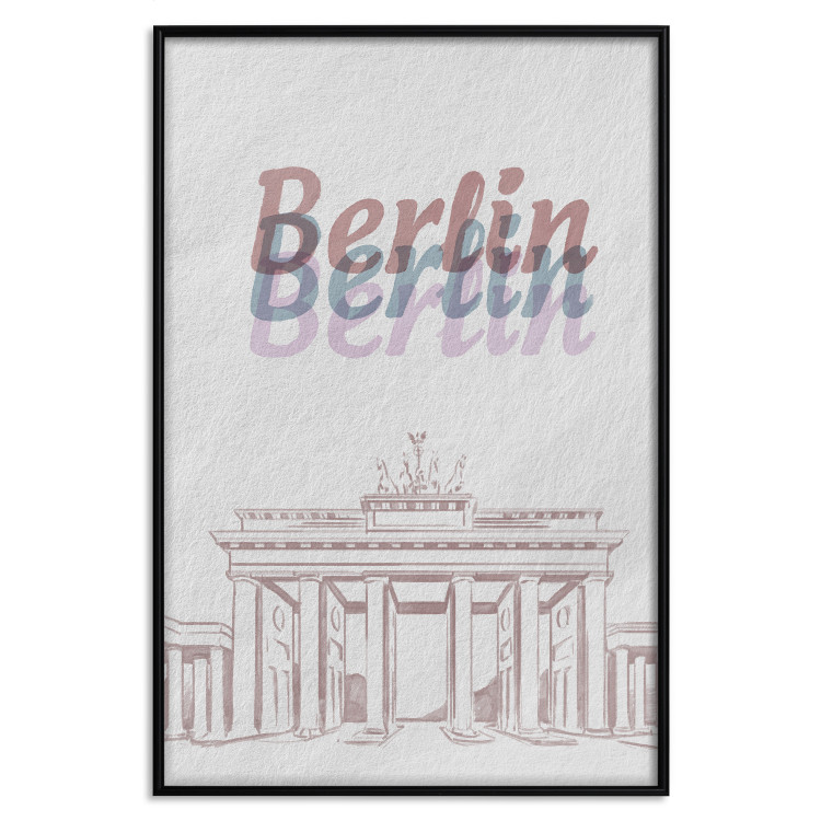 Wall Poster Berlin in Watercolors - Brandenburg Gate and texts on a light background 118641 additionalImage 24