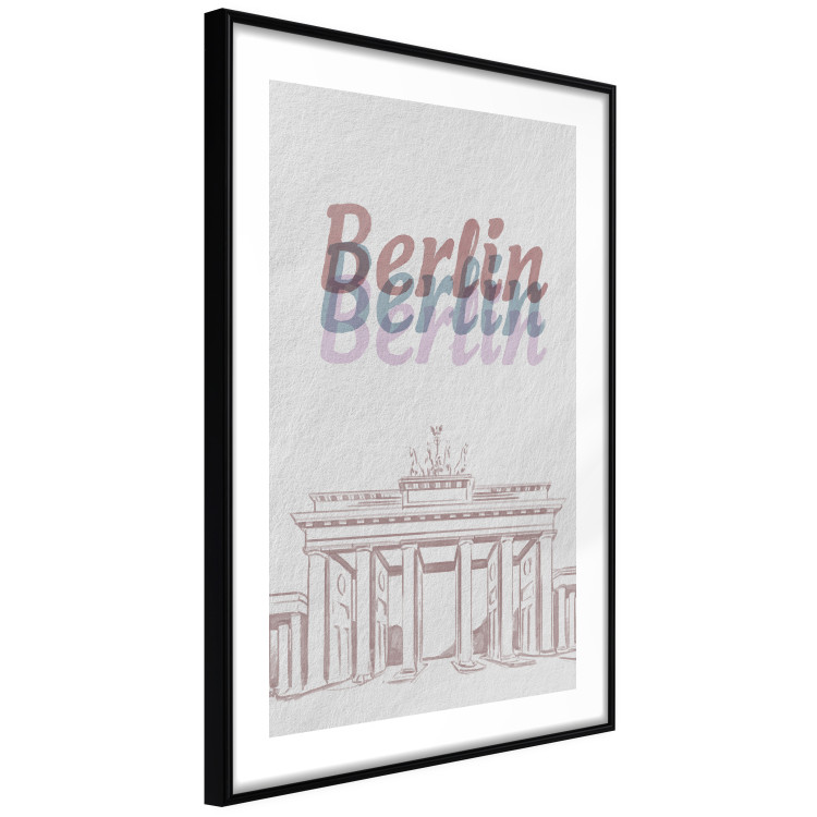 Wall Poster Berlin in Watercolors - Brandenburg Gate and texts on a light background 118641 additionalImage 11