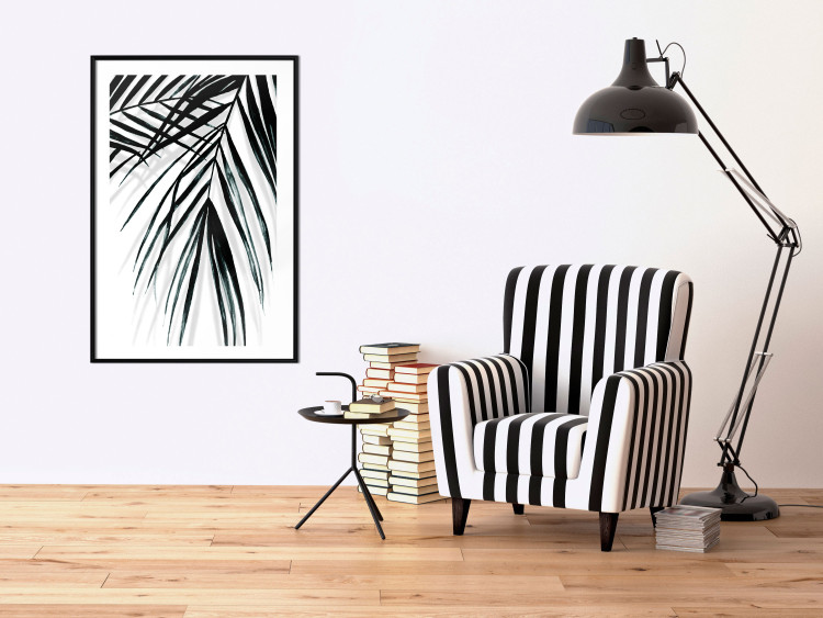 Poster Palm Relaxation - black and white composition with tropical plant leaves 119041 additionalImage 6