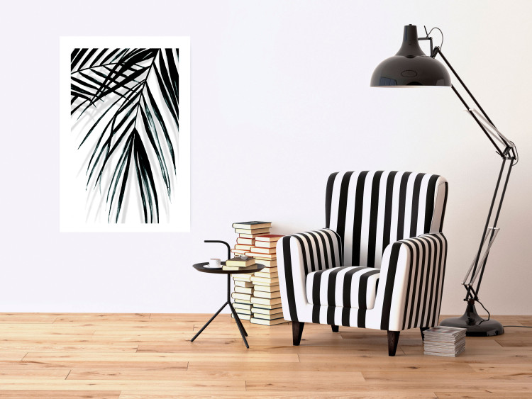 Poster Palm Relaxation - black and white composition with tropical plant leaves 119041 additionalImage 4