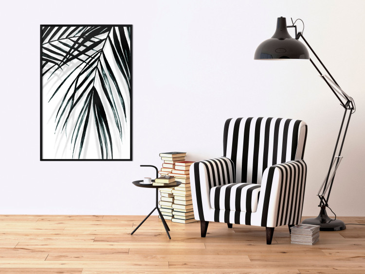 Poster Palm Relaxation - black and white composition with tropical plant leaves 119041 additionalImage 5