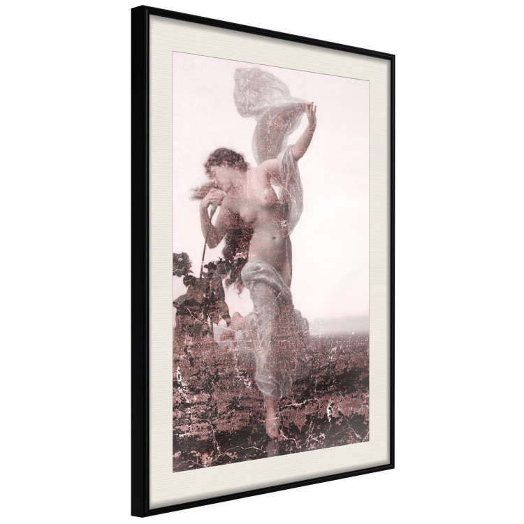 Wall Poster Scent of the Wind - landscape of a woman in a field on a white background in a retro motif 122641 additionalImage 3