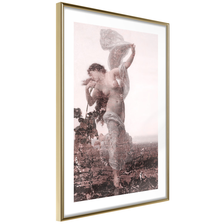 Wall Poster Scent of the Wind - landscape of a woman in a field on a white background in a retro motif 122641 additionalImage 8