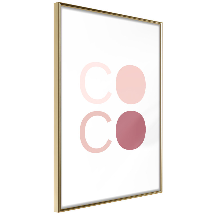 Wall Poster Pink Coco - colorful text with one letter filled in on a white background 122941 additionalImage 12
