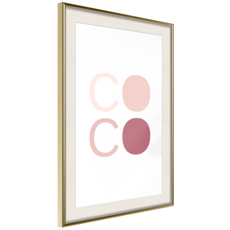Wall Poster Pink Coco - colorful text with one letter filled in on a white background 122941 additionalImage 2