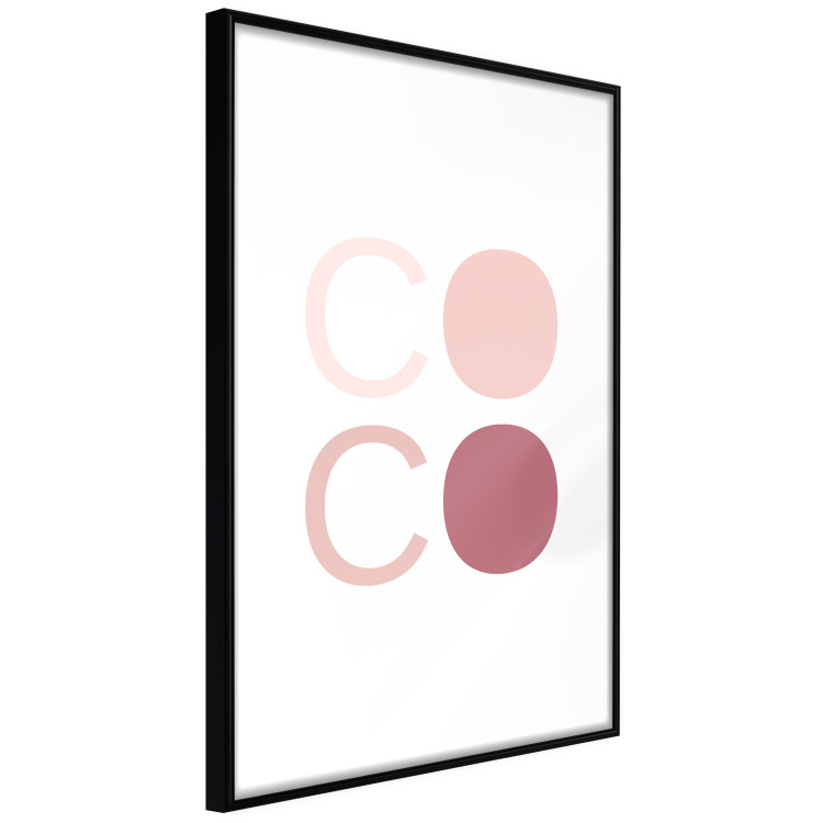 Wall Poster Pink Coco - colorful text with one letter filled in on a white background 122941 additionalImage 10