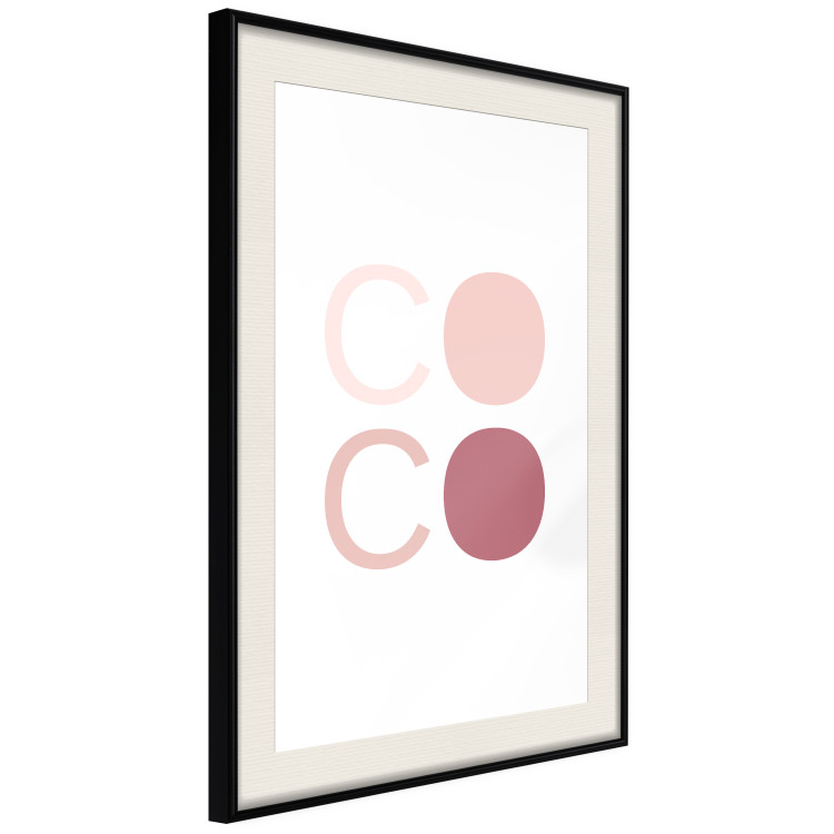 Wall Poster Pink Coco - colorful text with one letter filled in on a white background 122941 additionalImage 3