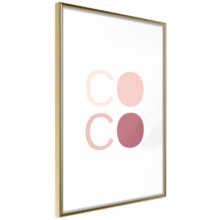 Wall Poster Pink Coco - colorful text with one letter filled in on a white background 122941 additionalImage 8