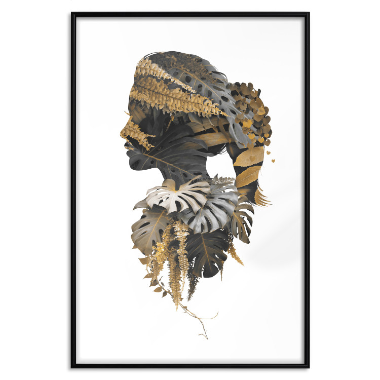Wall Poster Jungle Man - abstract human portrait in a plant motif 123041 additionalImage 18