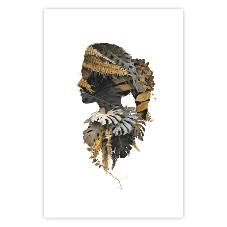 Wall Poster Jungle Man - abstract human portrait in a plant motif 123041 additionalImage 19