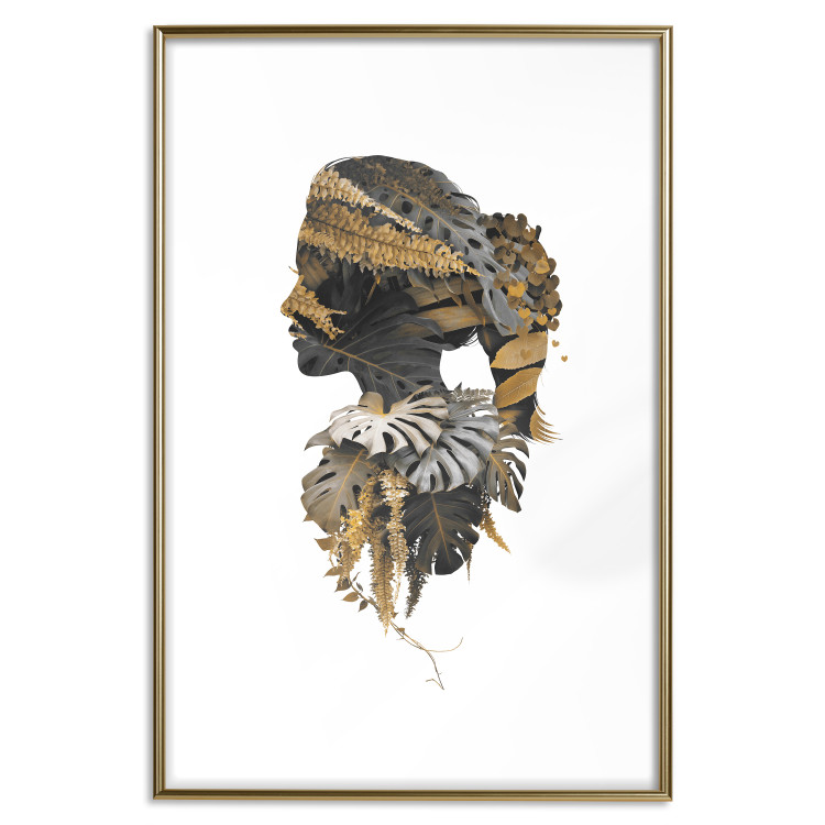 Wall Poster Jungle Man - abstract human portrait in a plant motif 123041 additionalImage 14