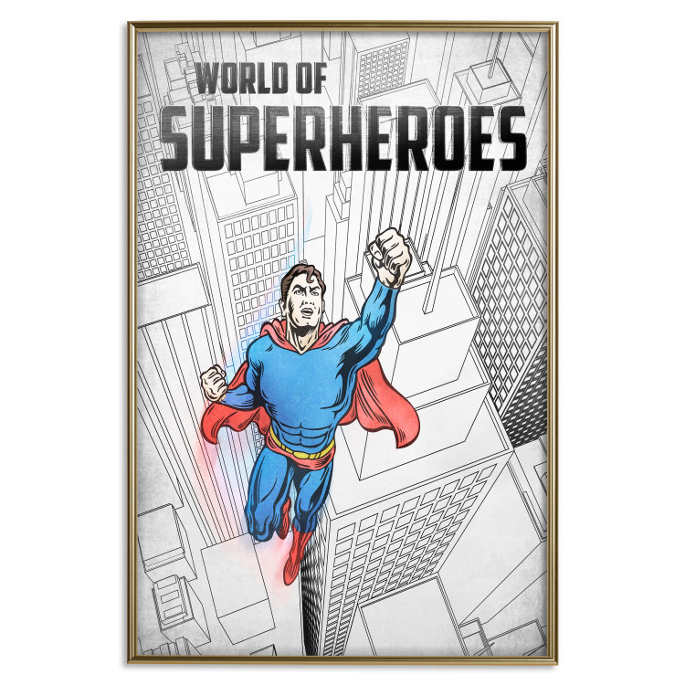 Poster World of Superheroes - superhero character and English captions 123641 additionalImage 16