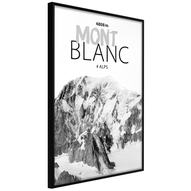 Wall Poster Mont Blanc - black and white mountain landscape with English captions 123741 additionalImage 10