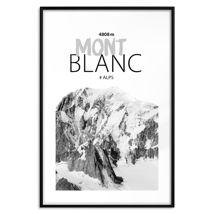 Wall Poster Mont Blanc - black and white mountain landscape with English captions 123741 additionalImage 17