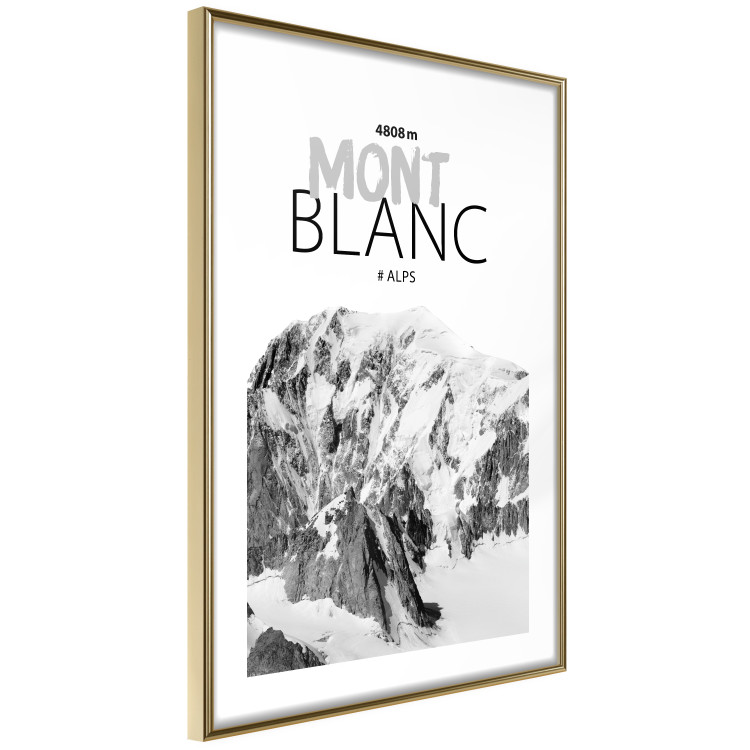 Wall Poster Mont Blanc - black and white mountain landscape with English captions 123741 additionalImage 8