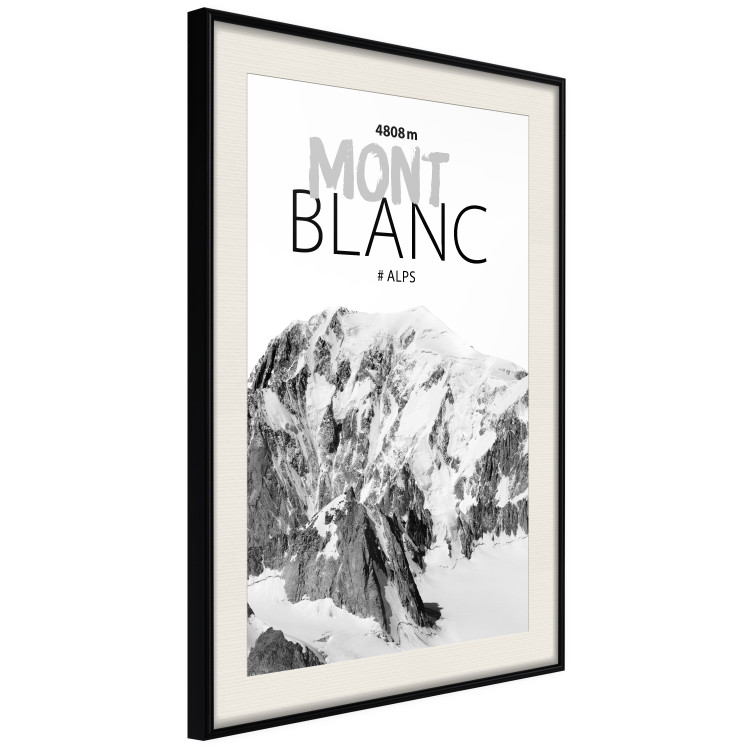 Wall Poster Mont Blanc - black and white mountain landscape with English captions 123741 additionalImage 3