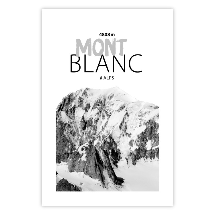 Wall Poster Mont Blanc - black and white mountain landscape with English captions 123741 additionalImage 19