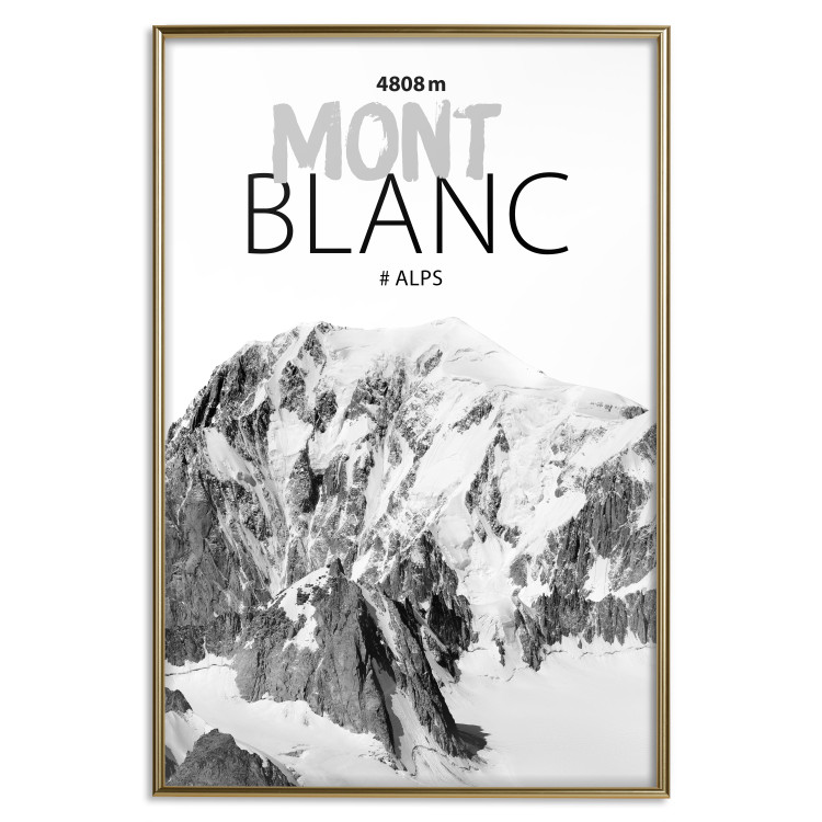 Wall Poster Mont Blanc - black and white mountain landscape with English captions 123741 additionalImage 16