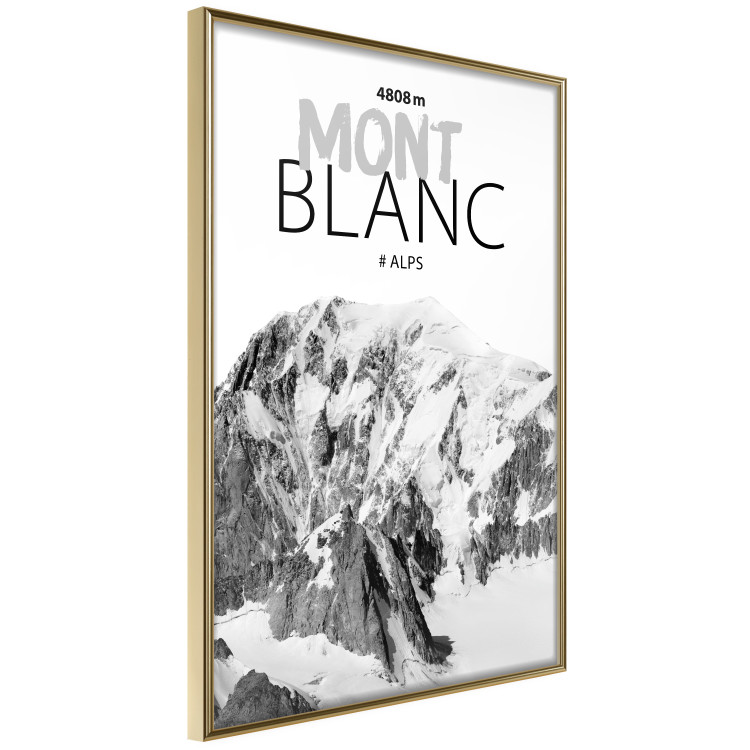 Wall Poster Mont Blanc - black and white mountain landscape with English captions 123741 additionalImage 14