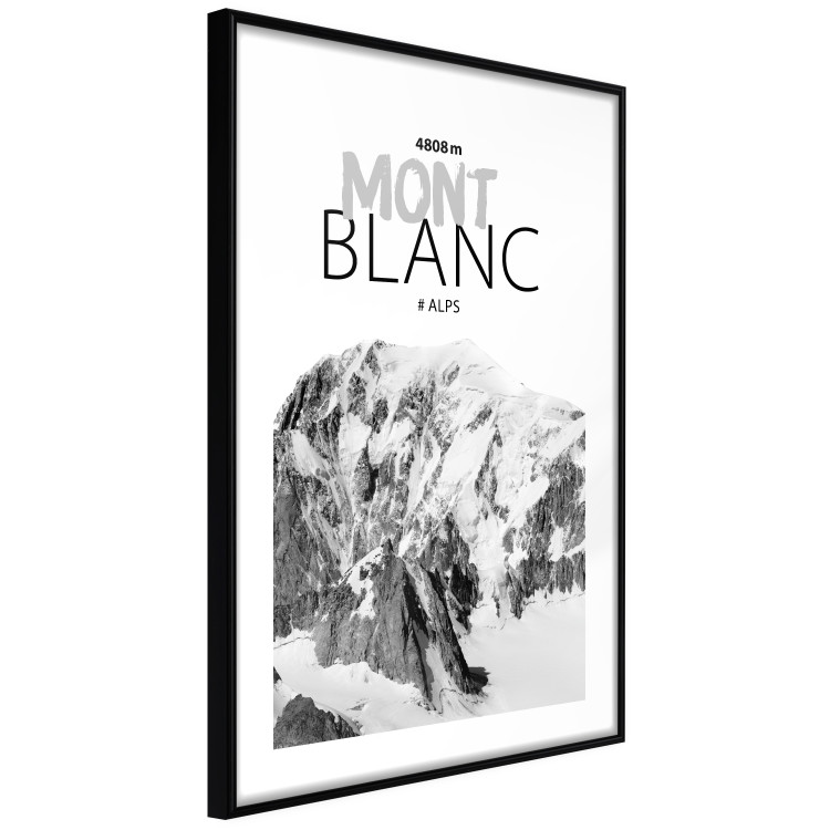 Wall Poster Mont Blanc - black and white mountain landscape with English captions 123741 additionalImage 11