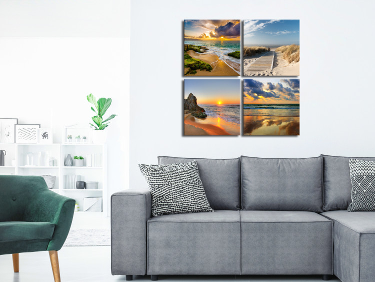 Canvas Art Print Calmness of the Sea (4 Parts) 123941 additionalImage 3