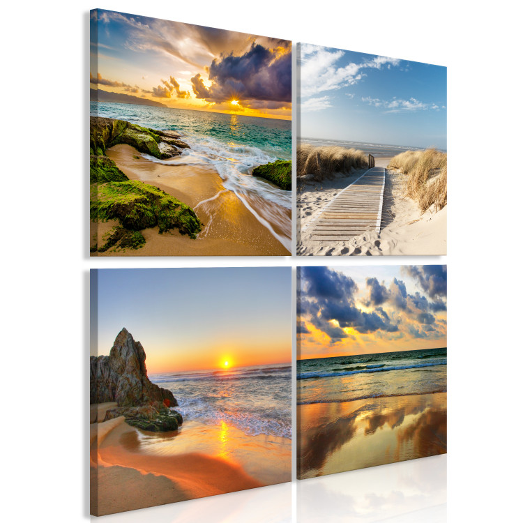 Canvas Art Print Calmness of the Sea (4 Parts) 123941 additionalImage 2