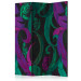 Room Divider Dance of Feathers (3-piece) - abstraction in green and pink tones 124041