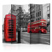 Room Divider Screen Icons of London II (5-piece) - red bus and telephone booth 124141