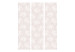 Room Divider Screen Knitted Decorations (3-piece) - beige plant motif and white background 124341 additionalThumb 3