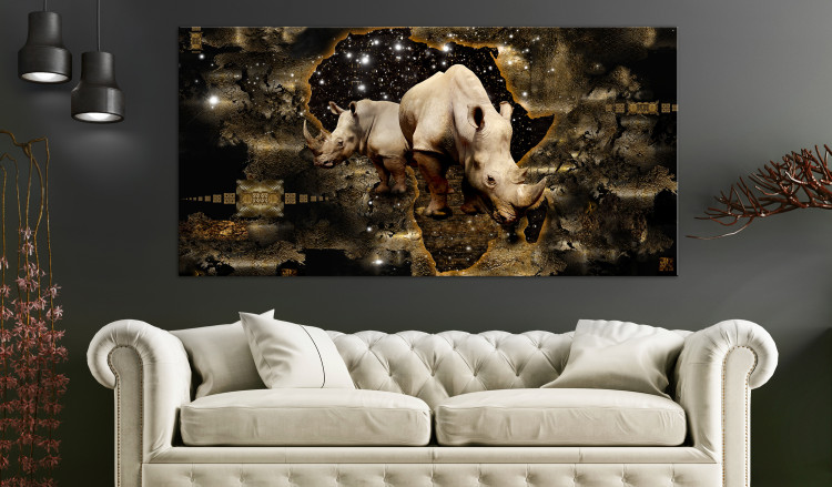 Large canvas print Golden Rhino II [Large Format] 125441 additionalImage 5