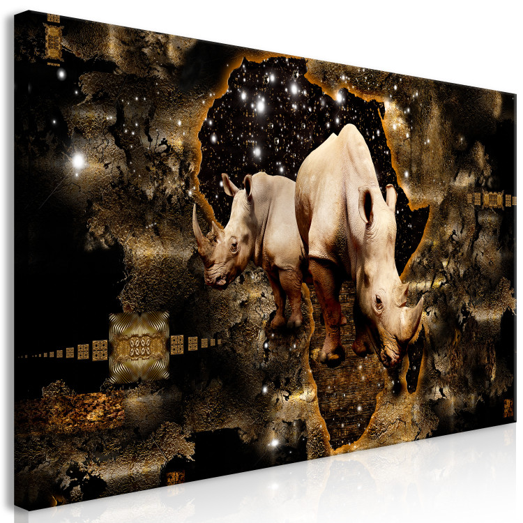 Large canvas print Golden Rhino II [Large Format] 125441 additionalImage 2