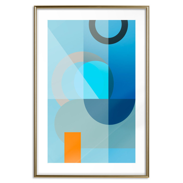 Poster Blue Sheet - abstract geometric figures in blue 126641 additionalImage 14