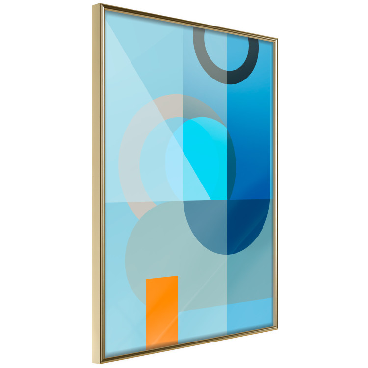 Poster Blue Sheet - abstract geometric figures in blue 126641 additionalImage 12