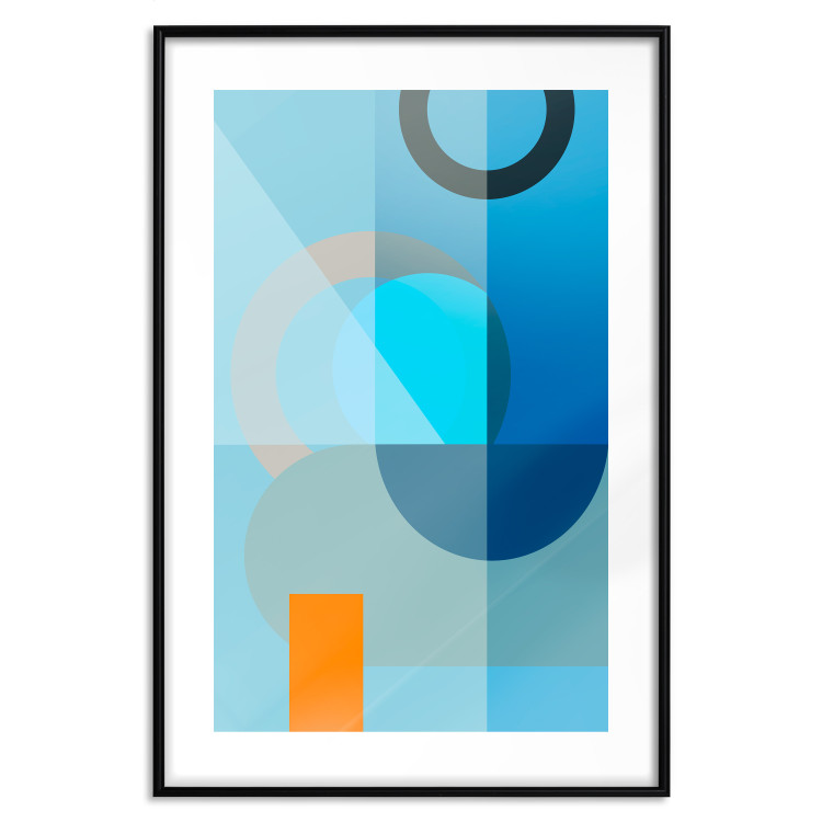 Poster Blue Sheet - abstract geometric figures in blue 126641 additionalImage 15