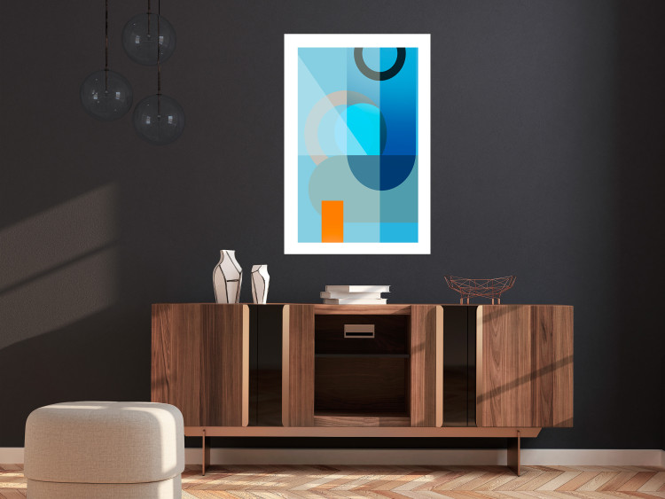 Poster Blue Sheet - abstract geometric figures in blue 126641 additionalImage 3