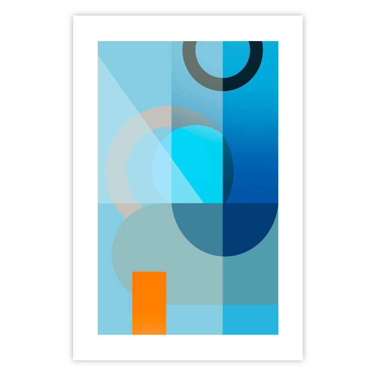 Poster Blue Sheet - abstract geometric figures in blue 126641 additionalImage 19
