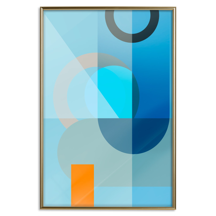 Poster Blue Sheet - abstract geometric figures in blue 126641 additionalImage 17