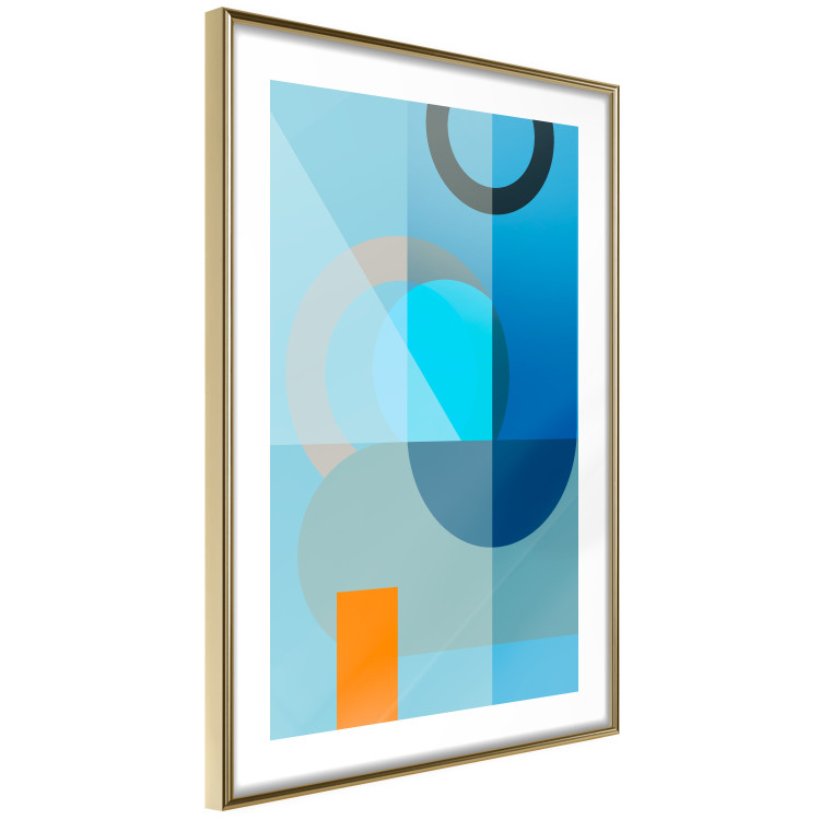 Poster Blue Sheet - abstract geometric figures in blue 126641 additionalImage 7