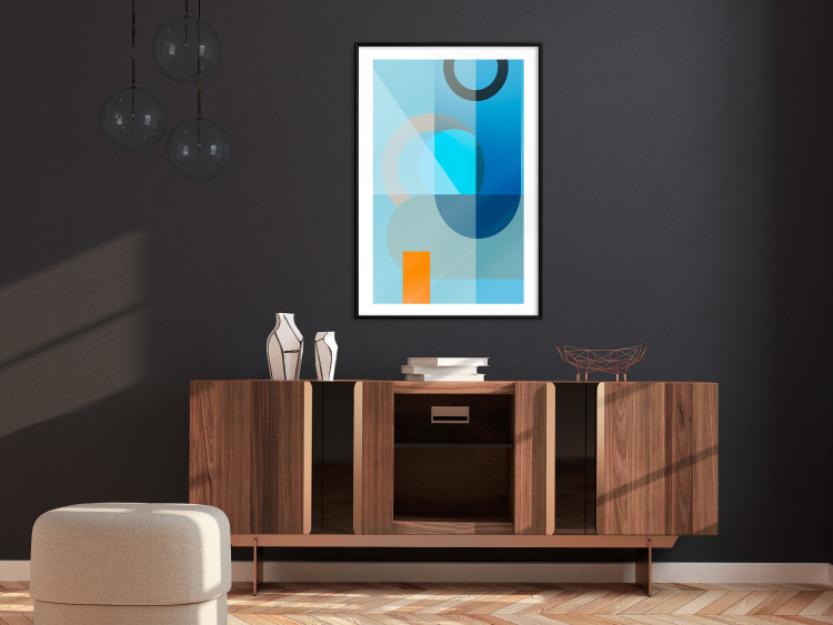 Poster Blue Sheet - abstract geometric figures in blue 126641 additionalImage 18
